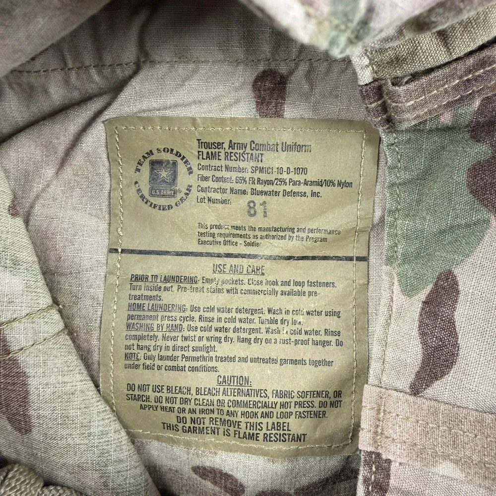 US Army Pants Mens Small Short OCP Camouflage FR Cargo Multicam Combat Uniform
